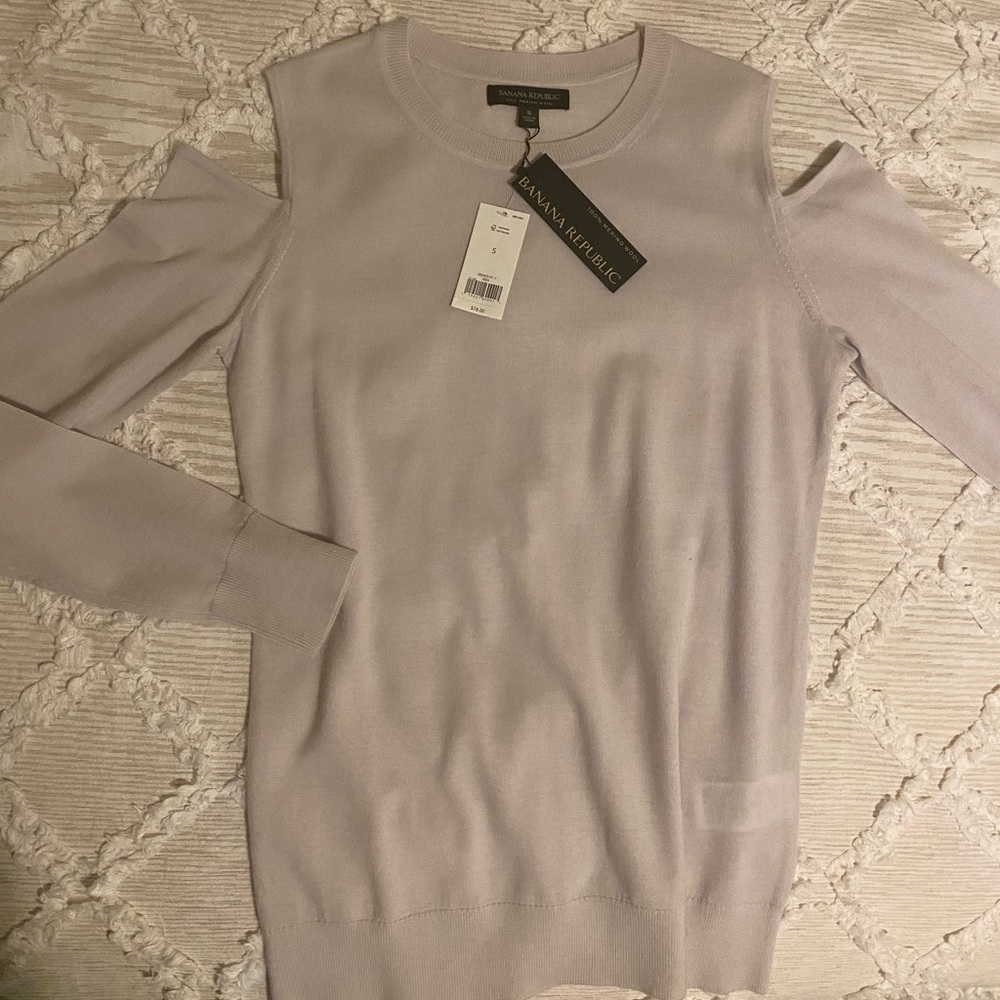 Banana Republic merino wool long sleeve cold shoulder
